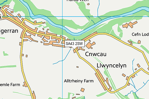 SA43 2SW map - OS VectorMap District (Ordnance Survey)