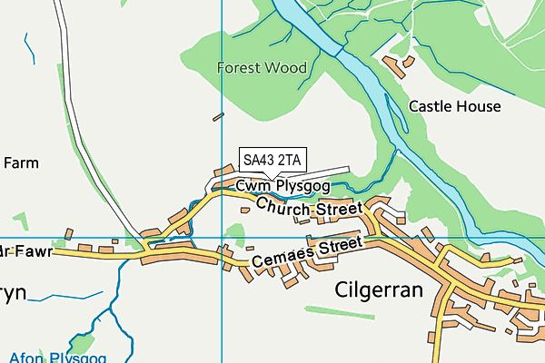 SA43 2TA map - OS VectorMap District (Ordnance Survey)