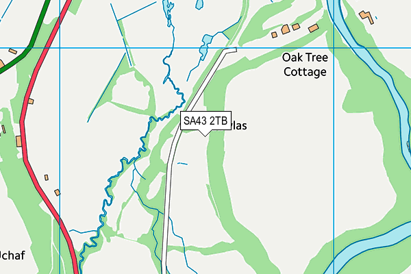 SA43 2TB map - OS VectorMap District (Ordnance Survey)