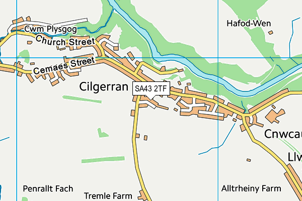 SA43 2TF map - OS VectorMap District (Ordnance Survey)