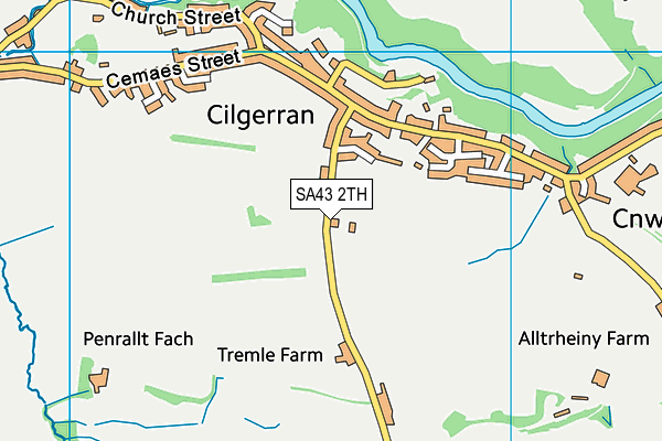 SA43 2TH map - OS VectorMap District (Ordnance Survey)