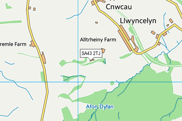 SA43 2TJ map - OS VectorMap District (Ordnance Survey)