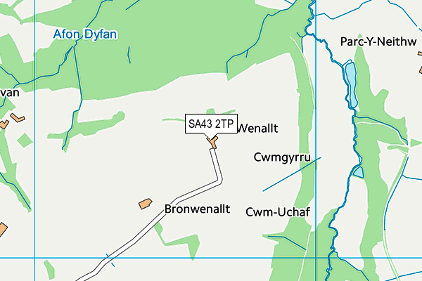 SA43 2TP map - OS VectorMap District (Ordnance Survey)