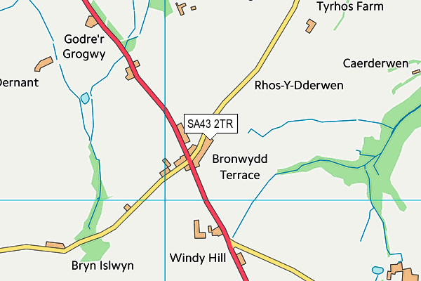 SA43 2TR map - OS VectorMap District (Ordnance Survey)