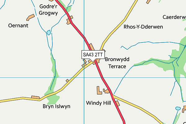 SA43 2TT map - OS VectorMap District (Ordnance Survey)