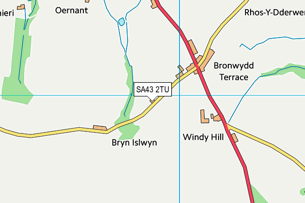 SA43 2TU map - OS VectorMap District (Ordnance Survey)