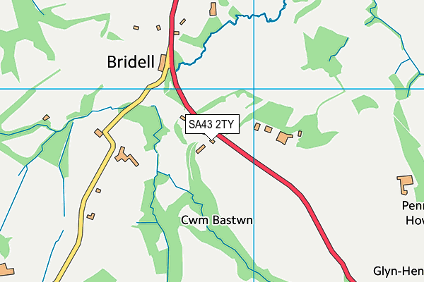 SA43 2TY map - OS VectorMap District (Ordnance Survey)