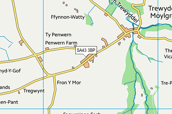 SA43 3BP map - OS VectorMap District (Ordnance Survey)