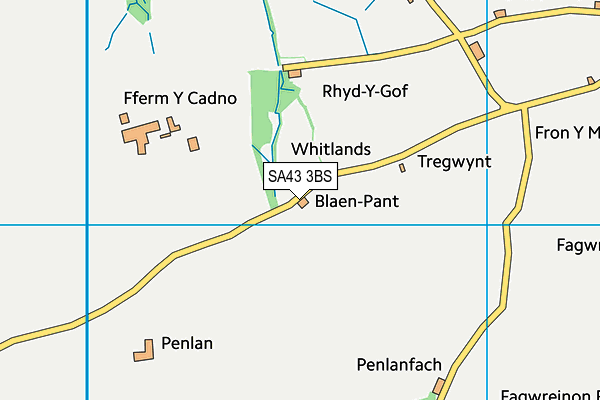 SA43 3BS map - OS VectorMap District (Ordnance Survey)