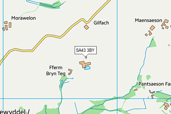 SA43 3BY map - OS VectorMap District (Ordnance Survey)
