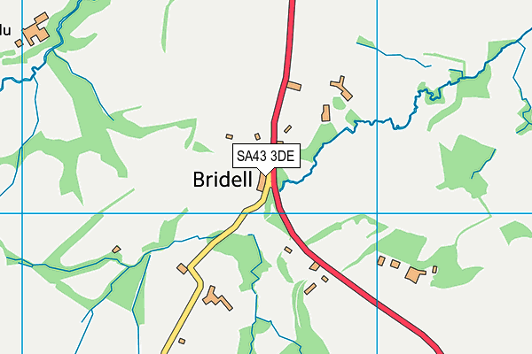 SA43 3DE map - OS VectorMap District (Ordnance Survey)