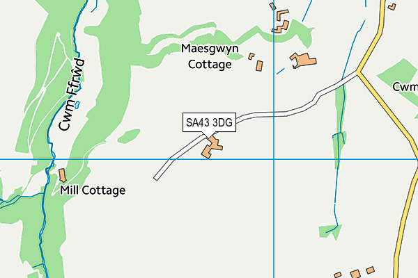SA43 3DG map - OS VectorMap District (Ordnance Survey)