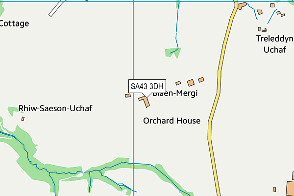 SA43 3DH map - OS VectorMap District (Ordnance Survey)