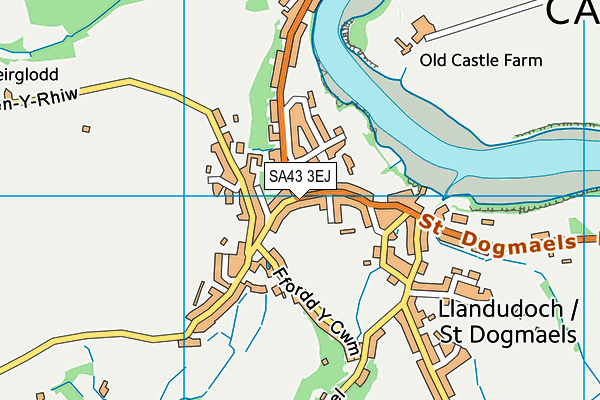 SA43 3EJ map - OS VectorMap District (Ordnance Survey)