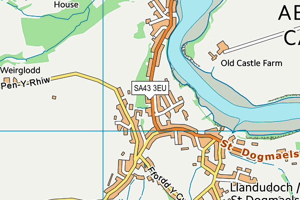 SA43 3EU map - OS VectorMap District (Ordnance Survey)