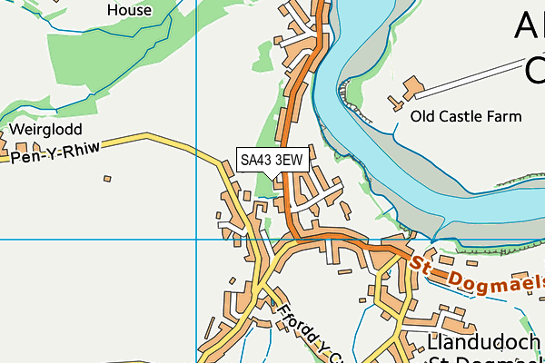 SA43 3EW map - OS VectorMap District (Ordnance Survey)