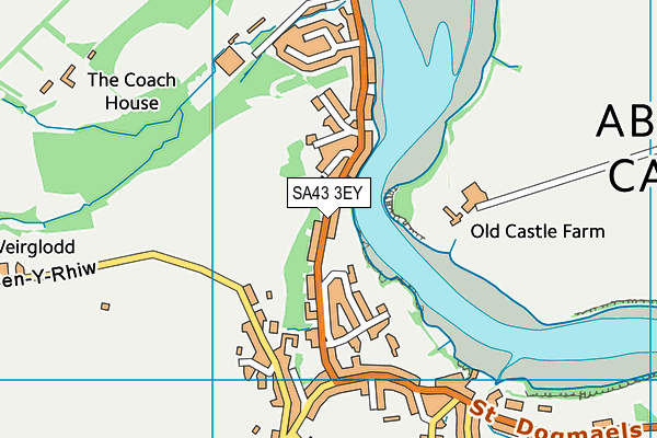 SA43 3EY map - OS VectorMap District (Ordnance Survey)