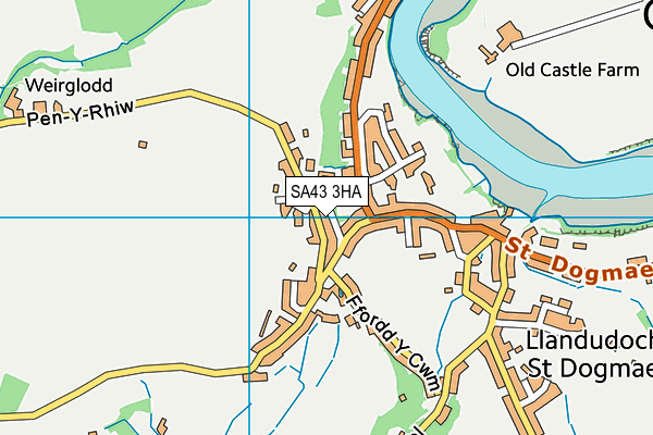 SA43 3HA map - OS VectorMap District (Ordnance Survey)