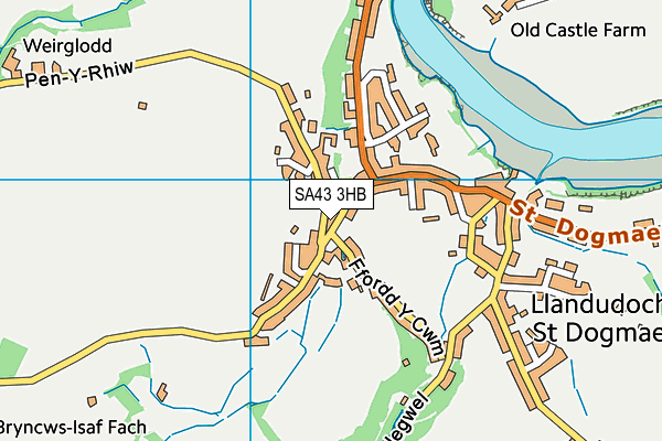 SA43 3HB map - OS VectorMap District (Ordnance Survey)