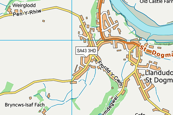 SA43 3HD map - OS VectorMap District (Ordnance Survey)
