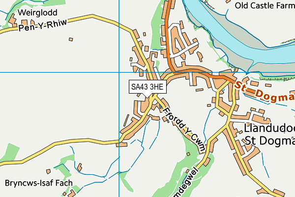 SA43 3HE map - OS VectorMap District (Ordnance Survey)