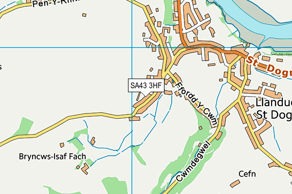 SA43 3HF map - OS VectorMap District (Ordnance Survey)