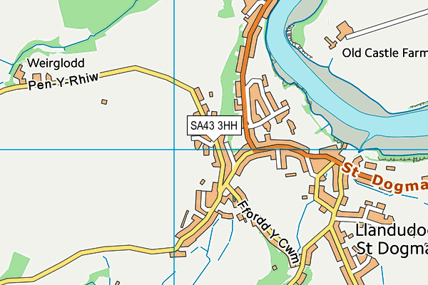 SA43 3HH map - OS VectorMap District (Ordnance Survey)