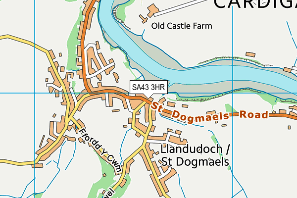 SA43 3HR map - OS VectorMap District (Ordnance Survey)