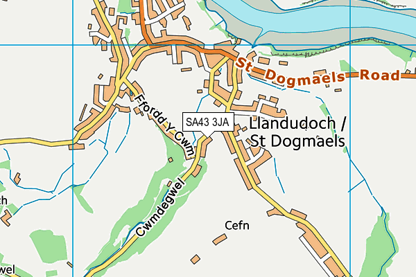 SA43 3JA map - OS VectorMap District (Ordnance Survey)