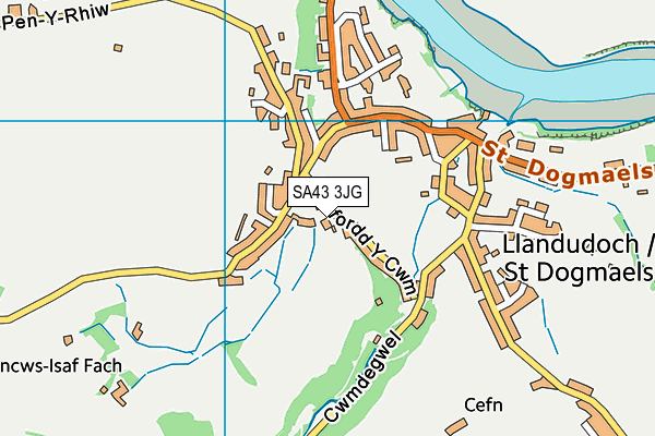 SA43 3JG map - OS VectorMap District (Ordnance Survey)