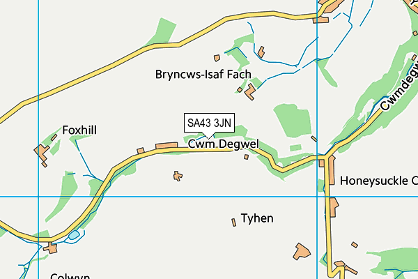 SA43 3JN map - OS VectorMap District (Ordnance Survey)