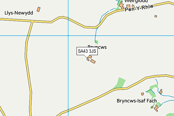 SA43 3JS map - OS VectorMap District (Ordnance Survey)