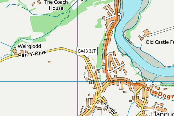 SA43 3JT map - OS VectorMap District (Ordnance Survey)