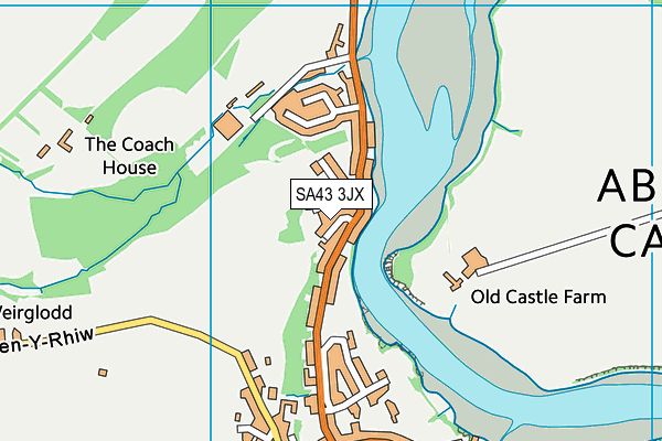 SA43 3JX map - OS VectorMap District (Ordnance Survey)