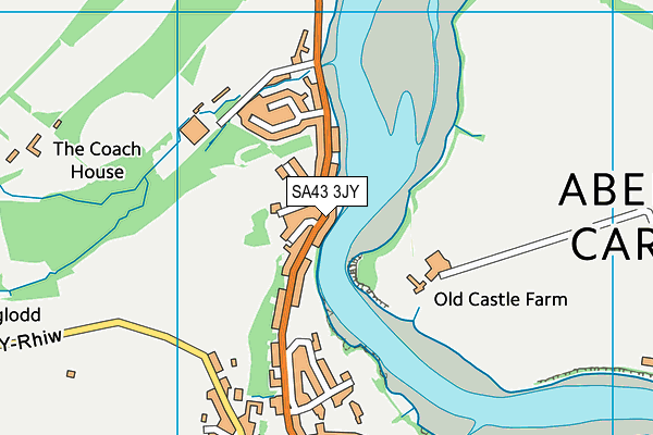 SA43 3JY map - OS VectorMap District (Ordnance Survey)