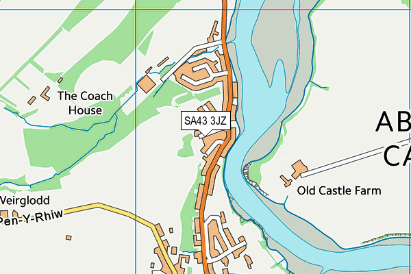 SA43 3JZ map - OS VectorMap District (Ordnance Survey)