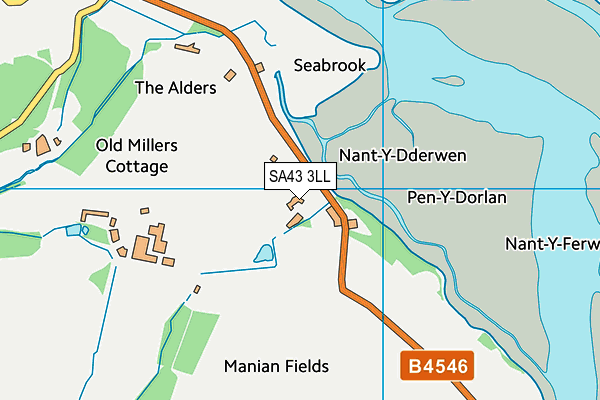 SA43 3LL map - OS VectorMap District (Ordnance Survey)