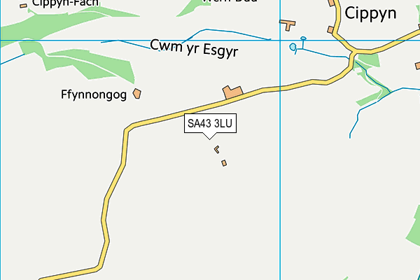 SA43 3LU map - OS VectorMap District (Ordnance Survey)