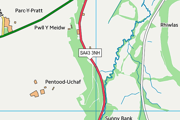 SA43 3NH map - OS VectorMap District (Ordnance Survey)