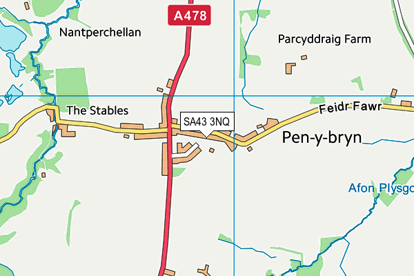 SA43 3NQ map - OS VectorMap District (Ordnance Survey)