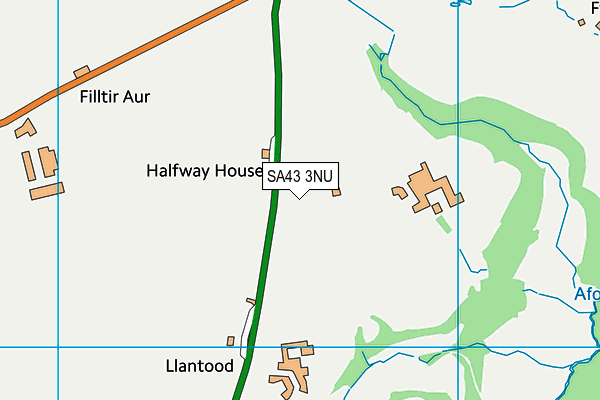 SA43 3NU map - OS VectorMap District (Ordnance Survey)