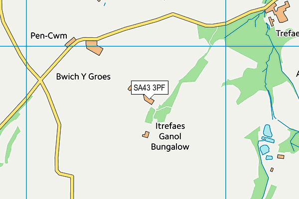 SA43 3PF map - OS VectorMap District (Ordnance Survey)