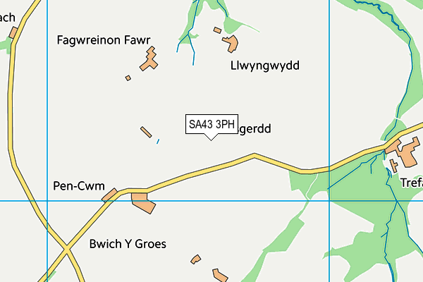 SA43 3PH map - OS VectorMap District (Ordnance Survey)