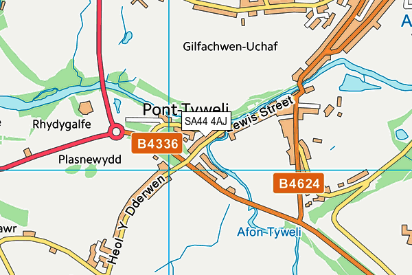 SA44 4AJ map - OS VectorMap District (Ordnance Survey)