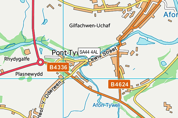 SA44 4AL map - OS VectorMap District (Ordnance Survey)