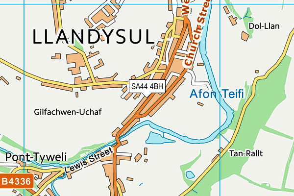 SA44 4BH map - OS VectorMap District (Ordnance Survey)