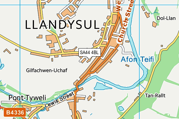 SA44 4BL map - OS VectorMap District (Ordnance Survey)