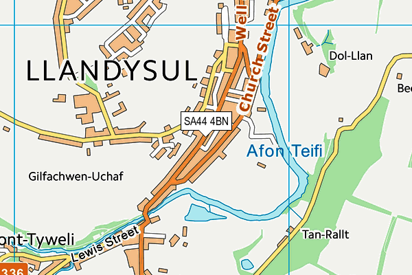 SA44 4BN map - OS VectorMap District (Ordnance Survey)