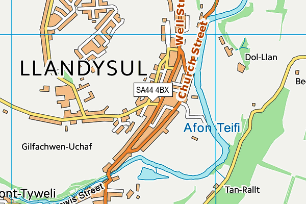 SA44 4BX map - OS VectorMap District (Ordnance Survey)