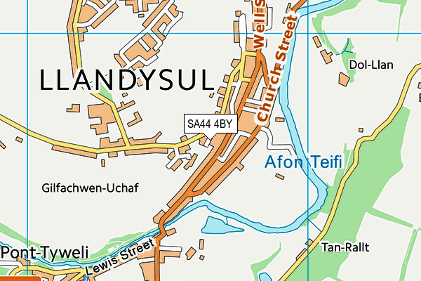 SA44 4BY map - OS VectorMap District (Ordnance Survey)